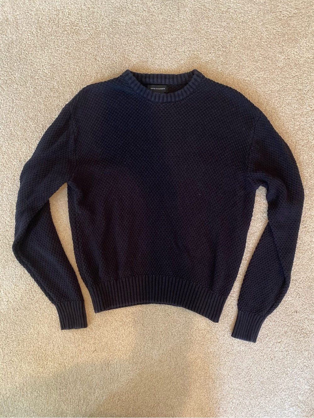 Cotton On Garments Men's Knit Pullover Crew Neck Sweater Black Size M